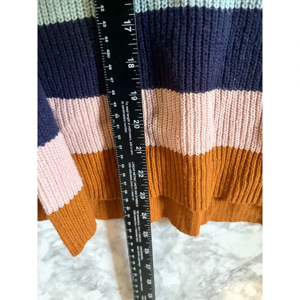 Madewell Striped Knit Crewneck Sweater Women's XS Extra Small Pocket‎ Pul - Picture 5 of 6